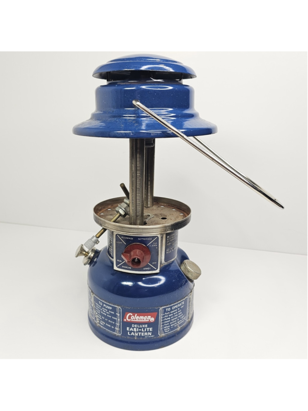 Rare Blue Coleman Model 321 Easi-Lite Lantern 9/73 Canada Untested For Parts